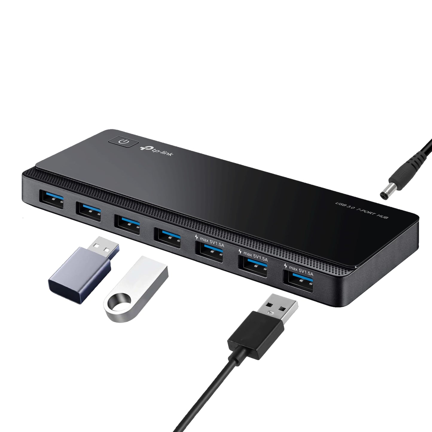 TP-Link UH700 USB 3.0 hub with power supply, 7-port USB distributor & splitter, ideal USB adapter multiple times for Windows, Mac, Chrome & Linux OS, with power supply & ON/OFF switch - TL-UH700