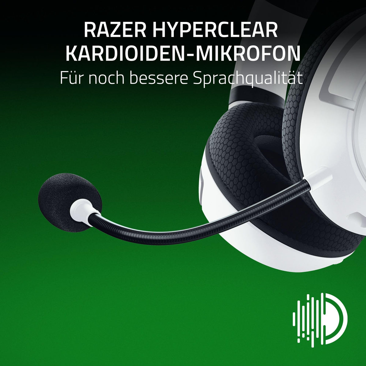 Razer Kaira HyperSpeed - Wireless Multi-Platform Gaming Headset for Xbox (HyperSpeed Wireless, Triforce 50mm Drivers, HyperClear Cardioid Mic, FlowKnit Memory Foam Ear Cushions) White - RZ04-0398