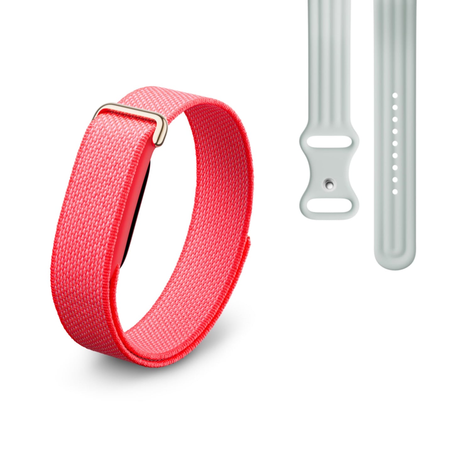 Google Fitbit Air - activity tracker without display with fitness tracking, heart rate measurement - compatible with iOS and Android - Berry + sports armband for the Fitbit Air - Fog, L