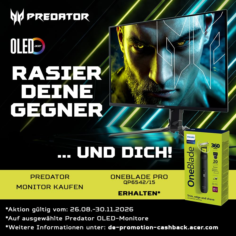 Acer Predator X27UW3 OLED Gaming Monitor 27 inch (67.3 cm), WQHD, 240Hz