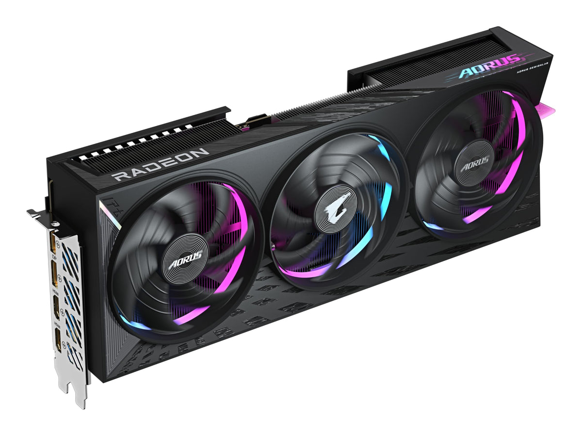 Gigabyte AORUS Radeon RX 9070 XT Elite 16G Placă grafică - 16 GB GDDR6, 256 Bit, PCI-E 5.0, 3100 MHz frecvență de bază, 2 x DisplayPort, 2 x HDMI, GV-R9070XTAORUS E-16GD