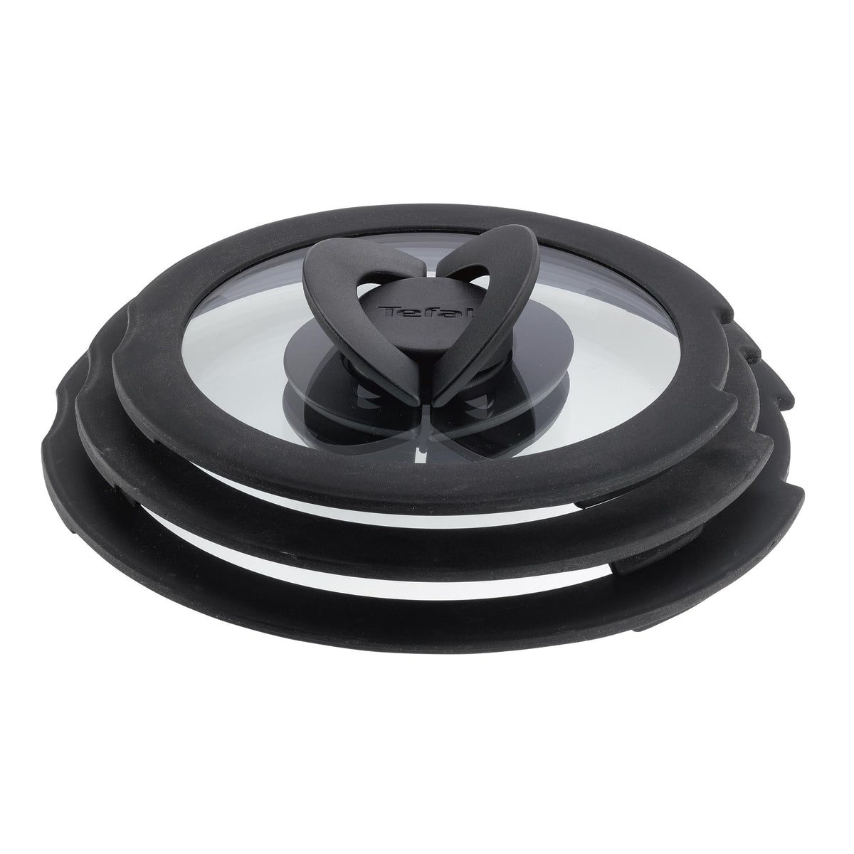 Tefal Ingenio Capac din Sticlă Set 3 piese 16/18/20 cm cu Mânere Pliante, compatibil cu seturile de Oale și Tigăi Ingenio, stivuibil, design compact, potrivit pentru mașina de spălat vase, accelerează timpul de gătire, L98491 - L9931012