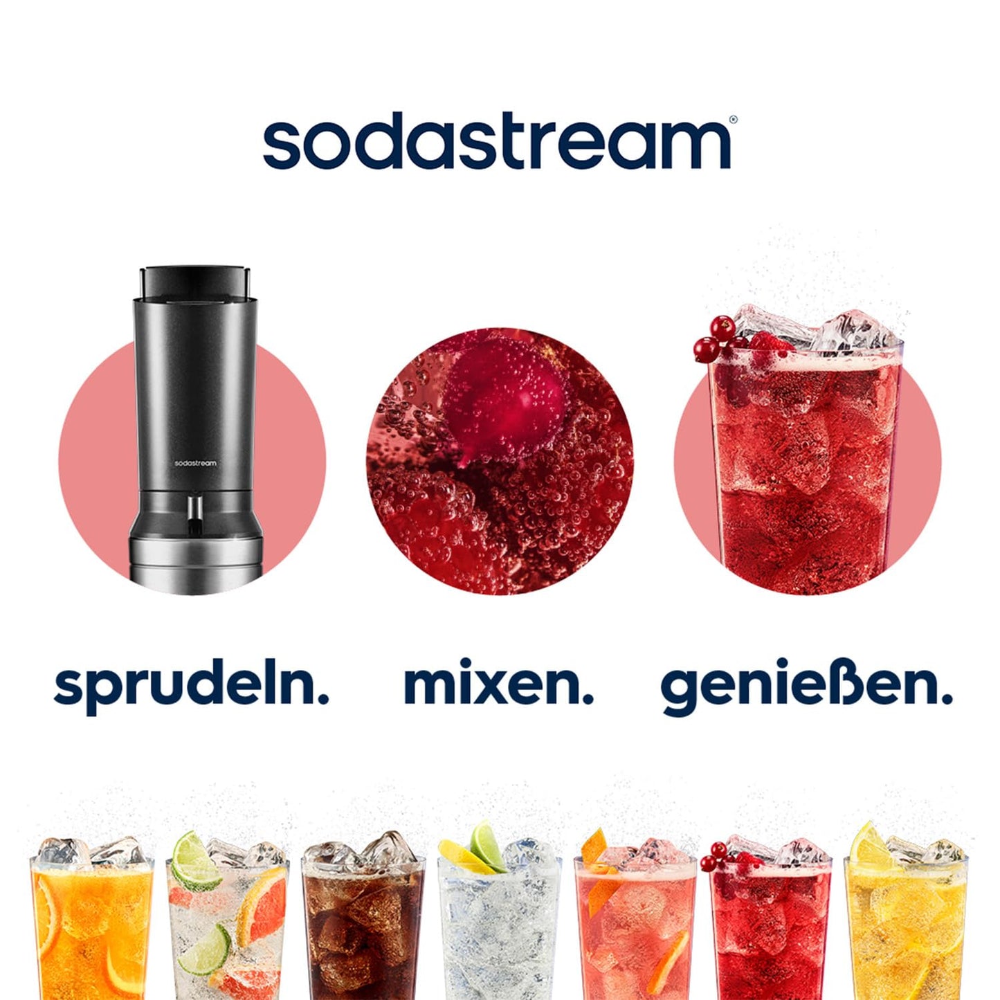 SodaStream Crystal 3.0 soda maker with 2x Quick-Connect CO2 cylinders and 2x glass carafes - 1100462490