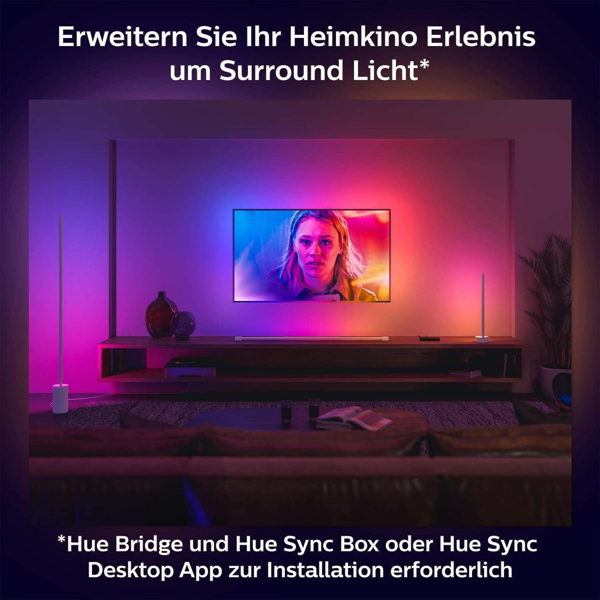 Philips Hue Gradient Signe Table Lamp, Light Column, Black - 915005987001