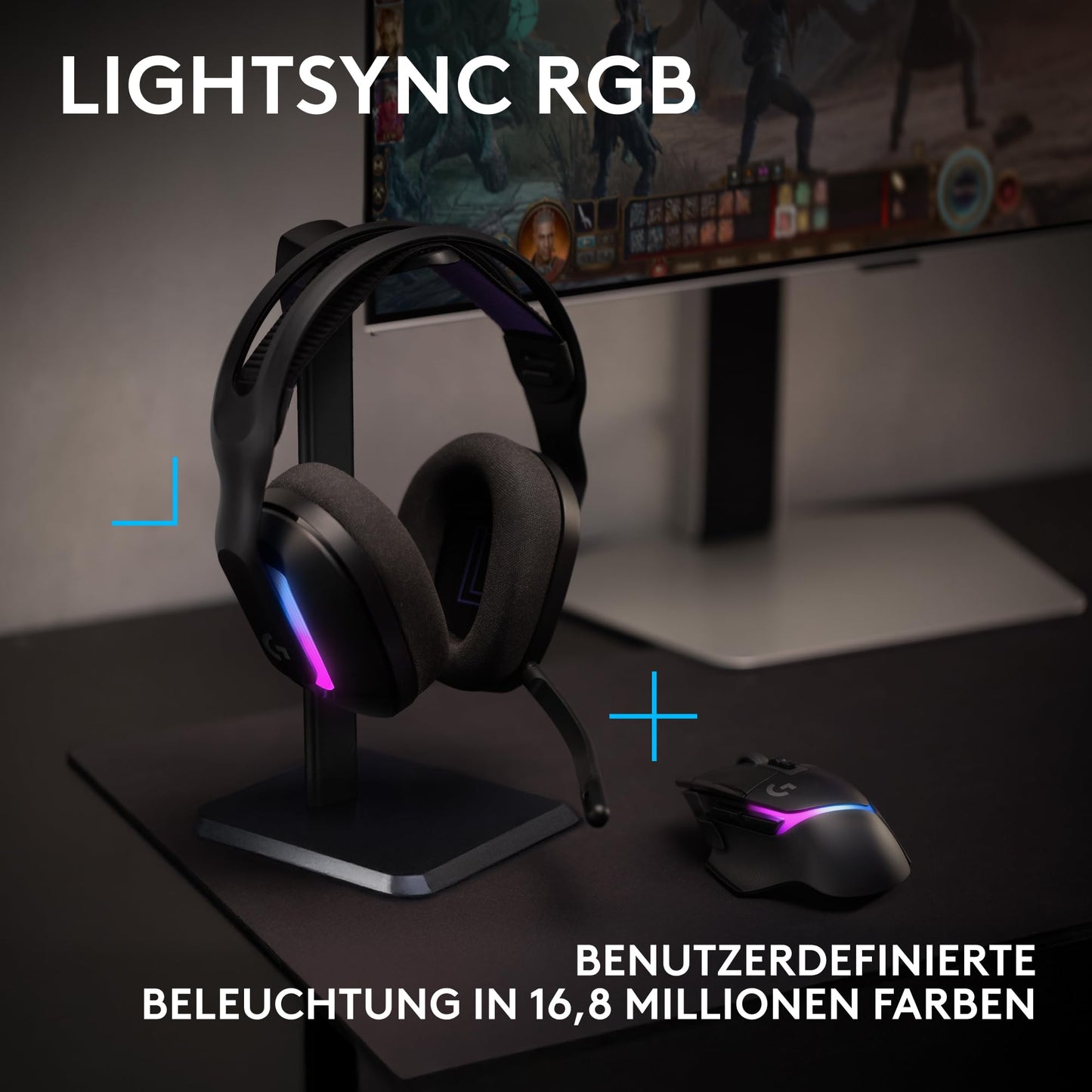 Logitech G G522 Wireless Gaming Headset and G502 X Plus Wireless Gaming Mouse - Lightspeed Wireless Mouse and Headset Combo with RGB LIGHTSYNC - Compatible with PC/Windows - Black
