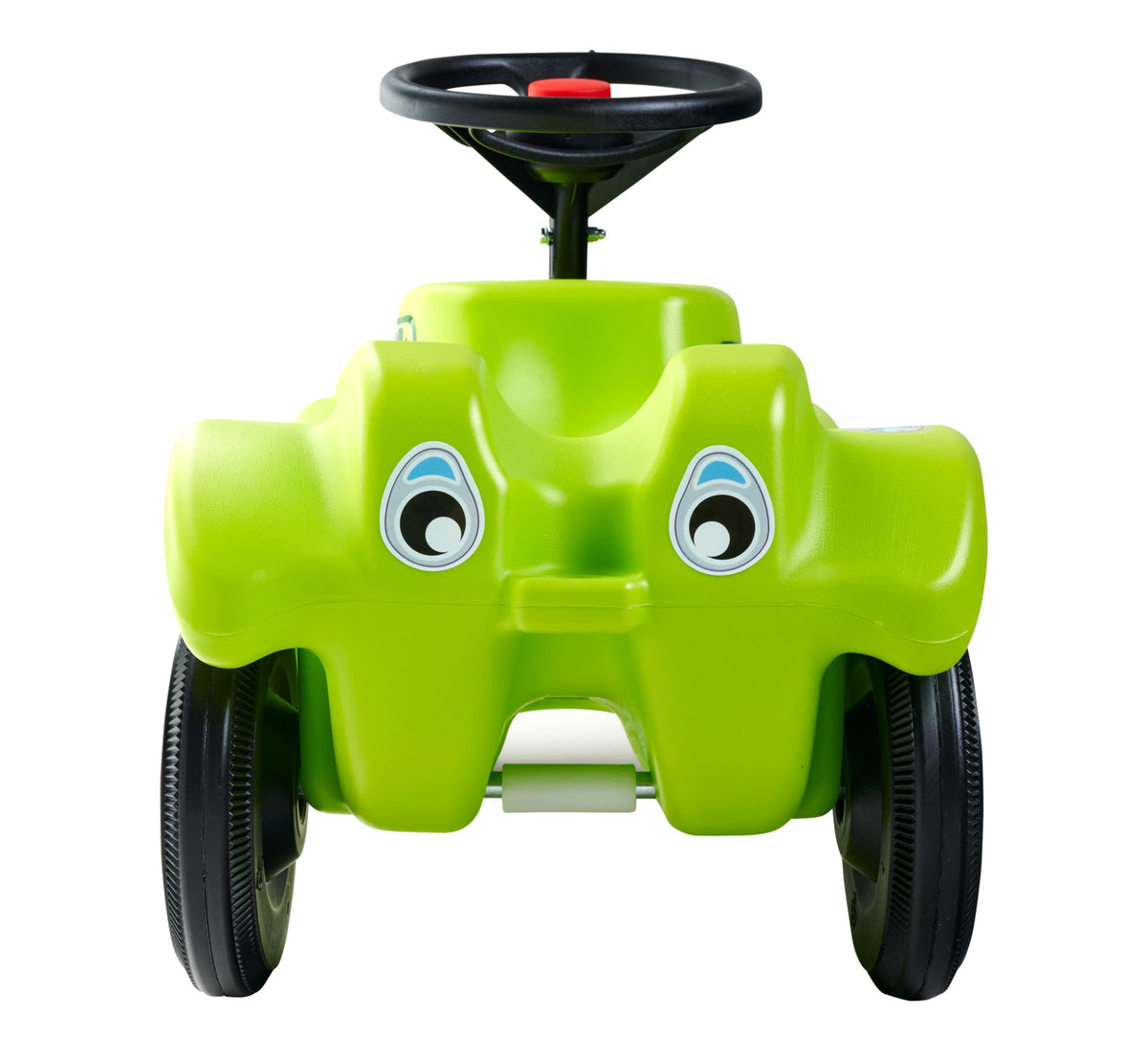 Big Bobby Car Classic Dino - Ride-on car for children from 1 year old in colorful dinosaur design with a black safety steering wheel and horn, suitable for kids from 12 months (up to 50 kg), green with stickers. - 800056143