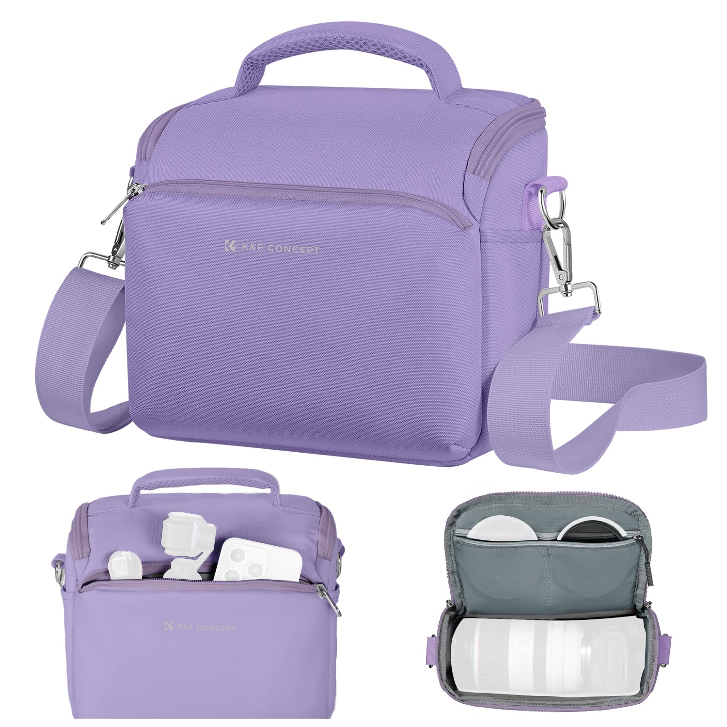 K&F CONCEPT Camera Backpack Camera Bag, SLR Bags Shoulder Bag, Camera Bag Liner Bag, Photo Bag for Photographers Suitable for Daily Use (Purple) - JPKF13.179V7US
