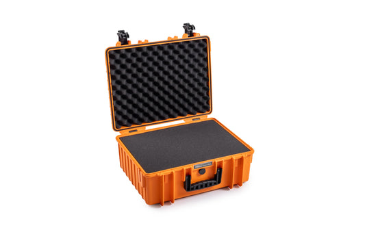 B&W International multi-purpose case Outdoor 6000 (PP.326) orange - with cube foam - waterproof (IP67), dustproof, impact-resistant, extremely robust - 6000/O/SI
