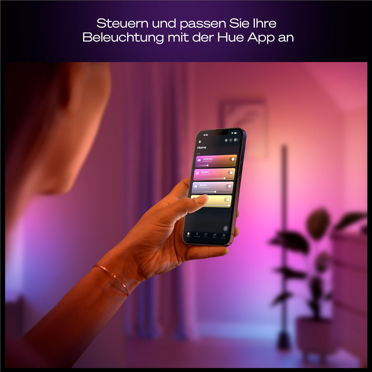 Philips Hue Play Floor Lamp, RGBWWIC LED, 122 cm, Multicolor Gradients, Smart Lighting, Alexa, Google Home, Apple Home, TV Synchronization requires Hue Bridge and Sync Box (sold separately) - 929004321001
