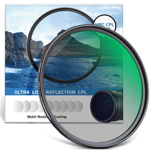 NEEWER 58 mm polarization filter (polarizing filter), CPL filter with 30-layer multi-layer polarizing film, reduce glare/improve contrast/ultra thin/reduce reflection/HD optical glass - NW