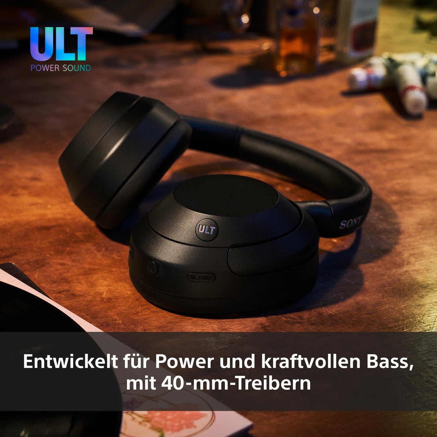 Sony ULT WEAR - Wireless headphones with noise canceling, ULT power sound, ultimate deep bass, same processor as WH-1000XM5, clear calls, 30 hours of battery life, iOS and Android - White - WHULT900NW.CE7