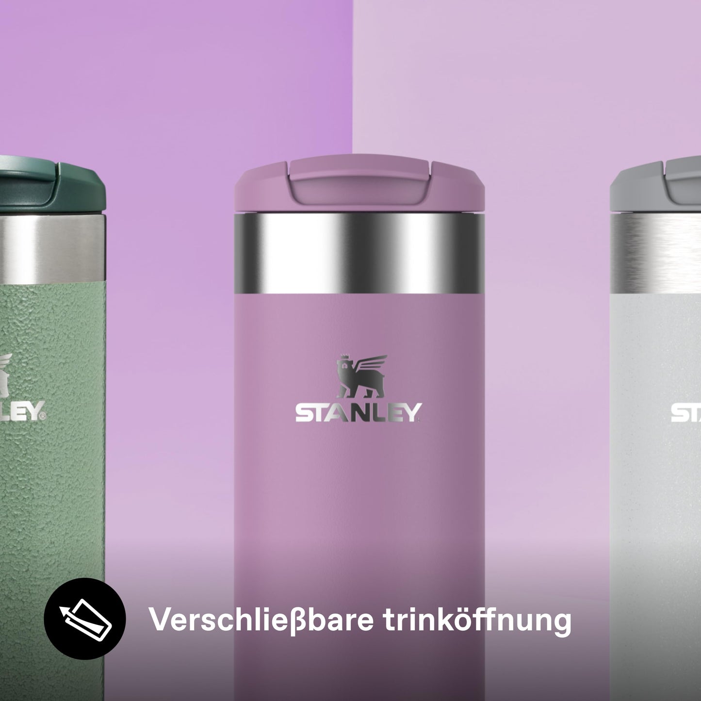 Stanley 1913 Aerolight Transit Thermo Mug 0.35L - Keeps Hot for 4 Hours - Dishwasher Safe - Coffee Mug To Go Leak-Proof - Compatible with Common Car Drink Holders - Lilac - 10-10788-150