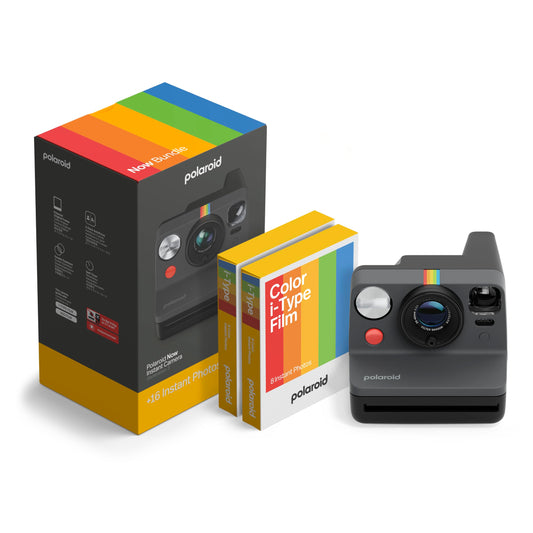 Polaroid - Now Gen 3 - Instant Camera - Bundle Camera + Color Film (16 Photos) Black (6560) - 006560