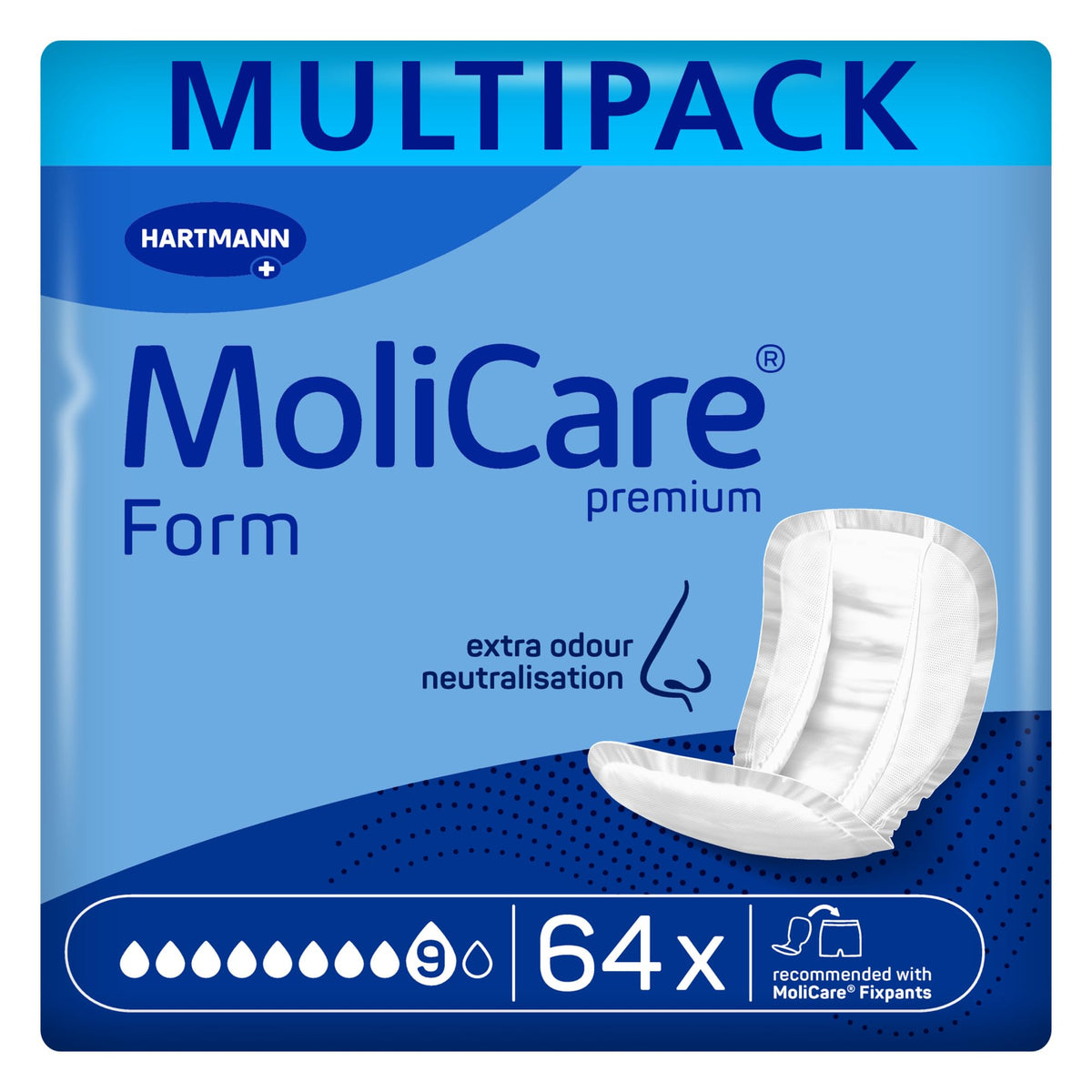 MoliCare premium Form 9 picături absorbante pentru incontinență | 4 x 16 buc - 1684090M