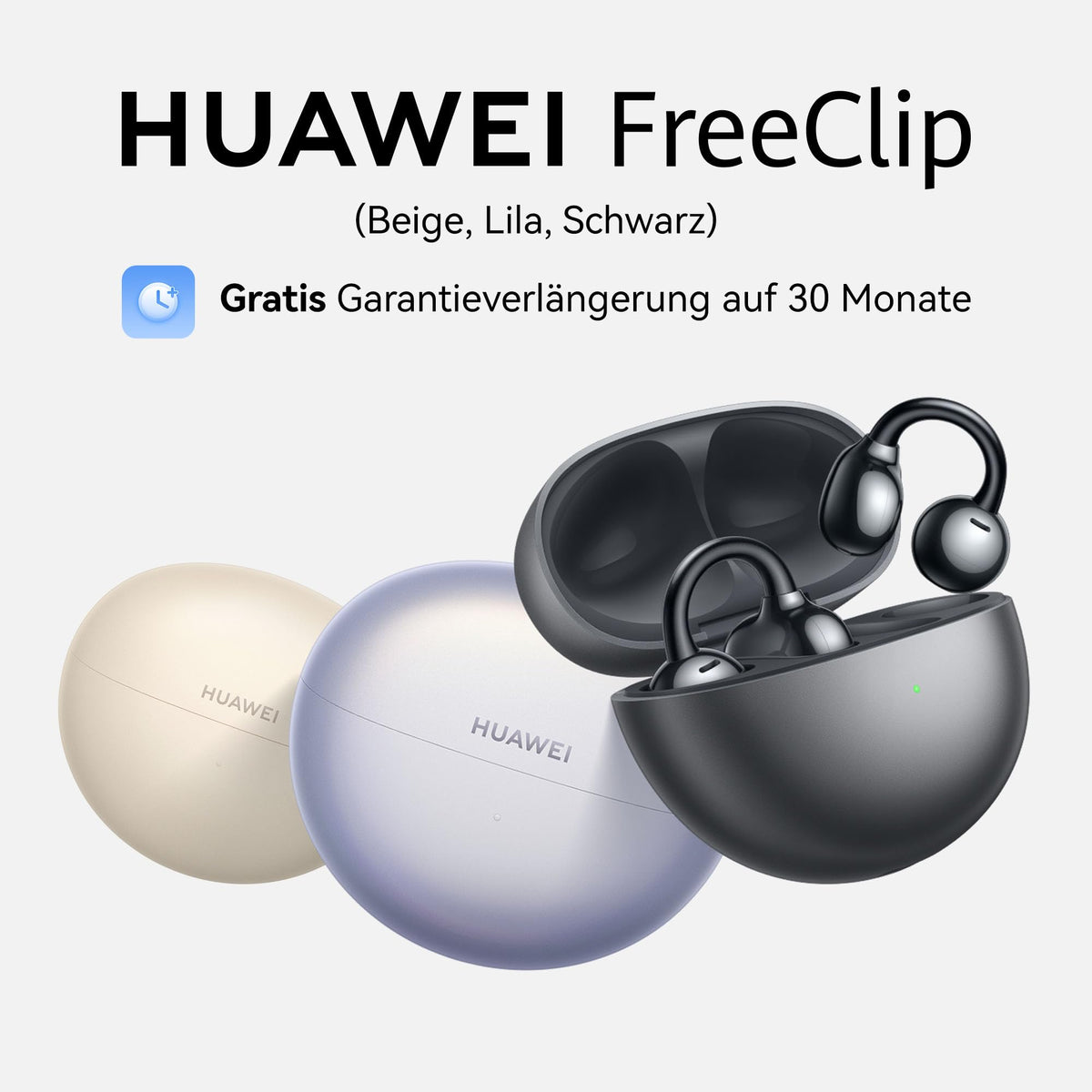 HUAWEI FreeClip Wireless Headphones, Black - 55037247