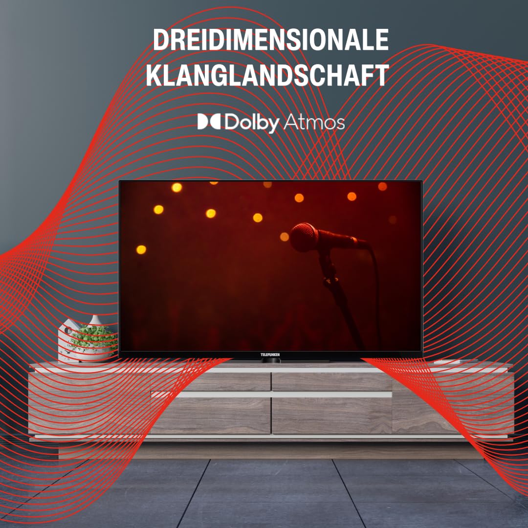 TELEFUNKEN XU43VP750M 43 inch TV VIDAA Smart TV, 4K UHD, HDR Dolby Vision, triple tuner, LED TV, black (2026)
