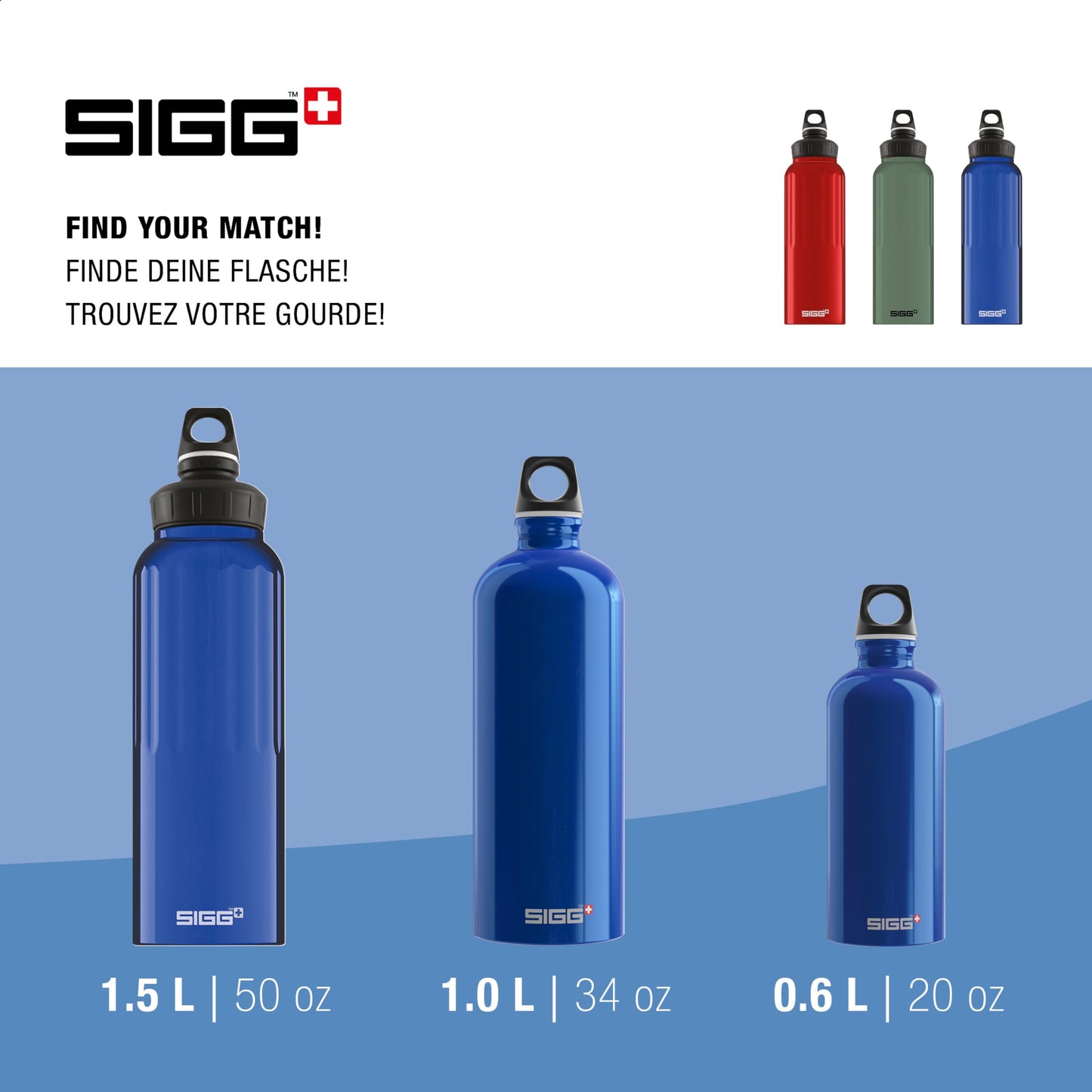 SIGG - aluminum drinking bottle - sports bottle WMB Traveler dark blue - climate neutral certified - carbonated drinks - leak-proof - light as a feather - BPA-free - outdoor, sports & fitness - 1.5L - 8256.10