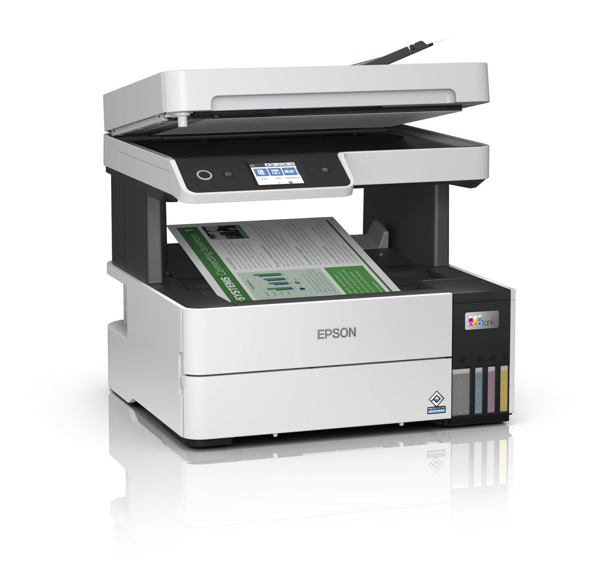 Epson EcoTank ET-5150 Ink Tank Printer | for small offices & businesses | WiFi & Ethernet | A4 | Print, Copy, Scan | Duplex Printing | 6.1 cm Touchscreen | 35 Pages Document Feeder