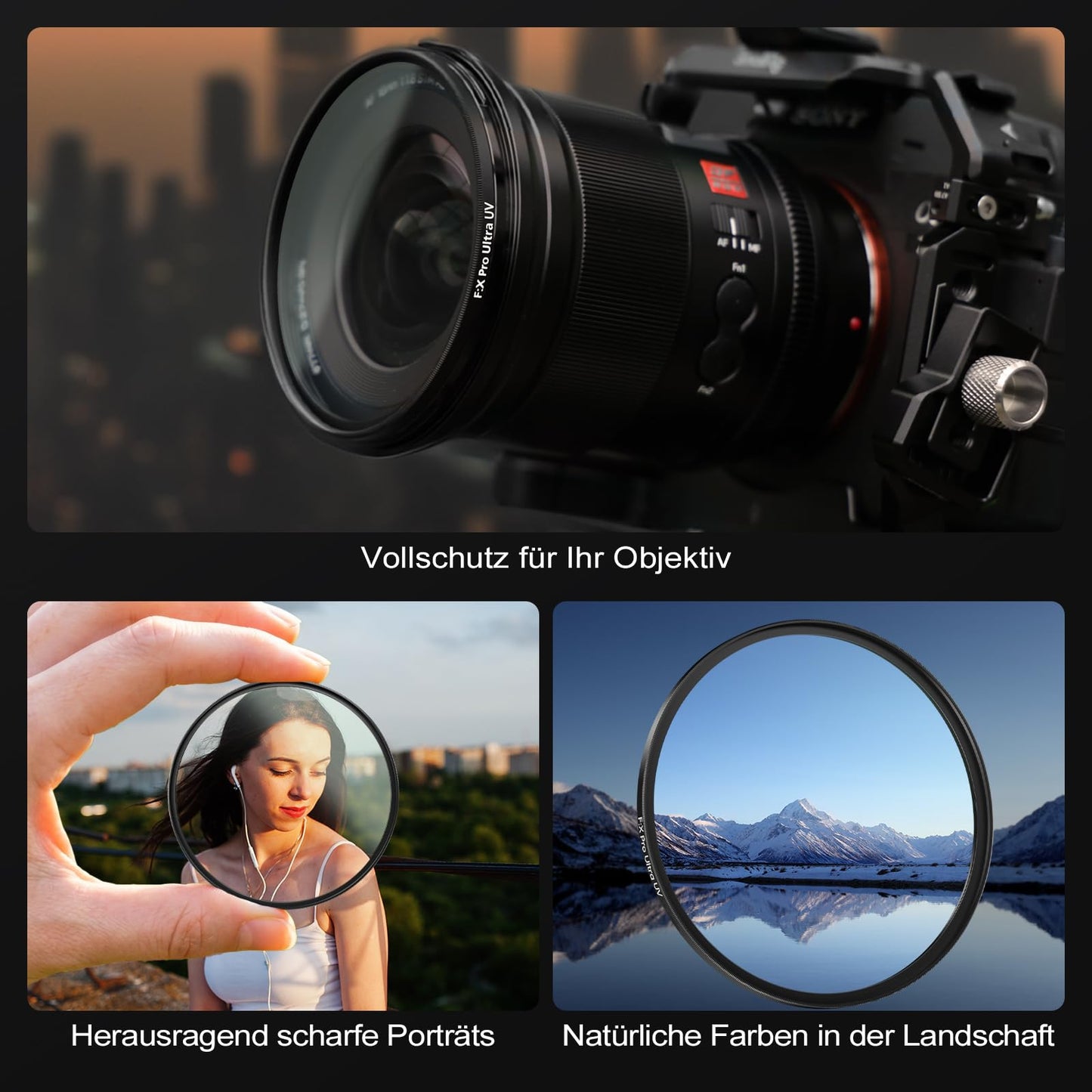 Rollei F:X Pro Ultra round filter UV filter 77 mm protective filter ultraviolet filter 99.9% light transmission 36 layers special coating screw filter for 150 megapixel high-performance camera - 26842