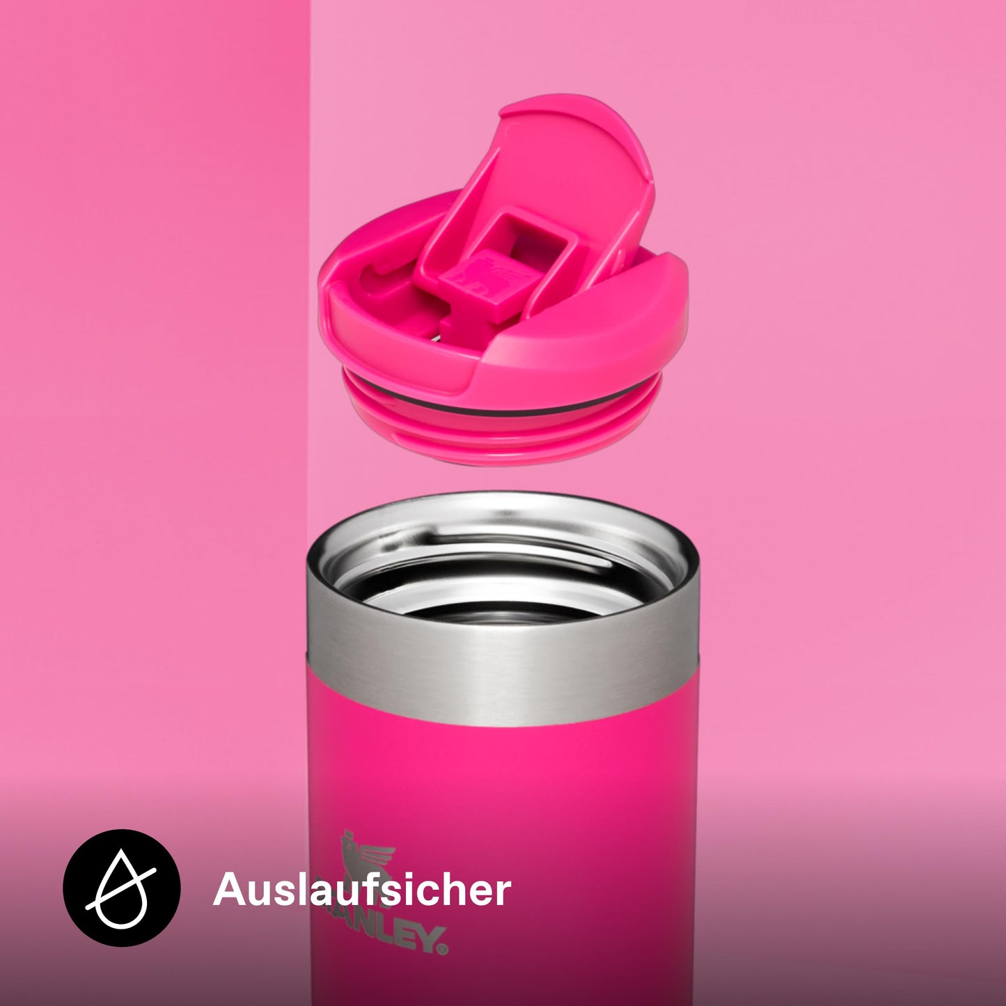Stanley 1913 Aerolight Transit Thermo Mug 0.47L - Keeps Hot for 6 Hours - Dishwasher Safe - Coffee Mug To Go Leak-Proof - Compatible with Common Car Drink Holders - Thermos Flask - Pink - 100000004551