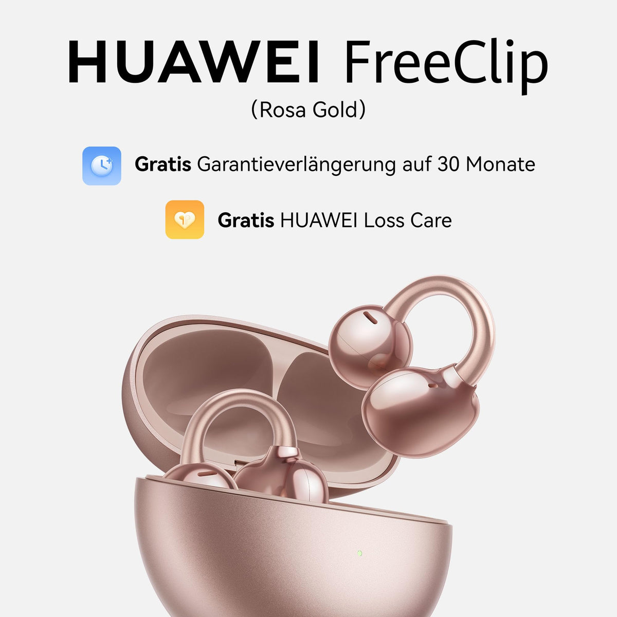 HUAWEI FreeClip Wireless Headphones, Rose Gold - Dove-T00