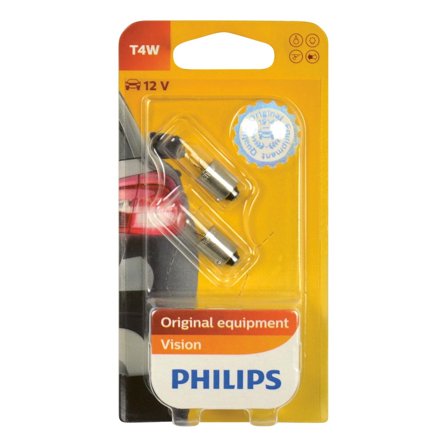 Philips 12929B2 Vision T4W signal lamp - parking light lamp, blister pack of 2, 4W 12V - 0730021