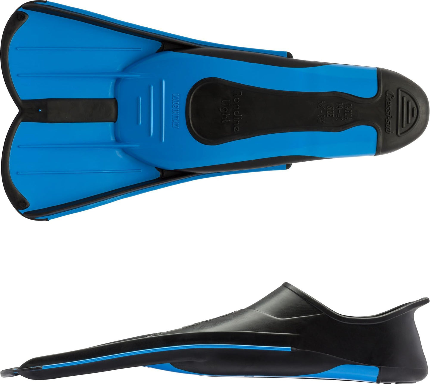 CRESSI Light Kid Fins Blue 33/34 - Powerful short fins for swimming and snorkeling, Blue Kid, 33/34 - DP182033