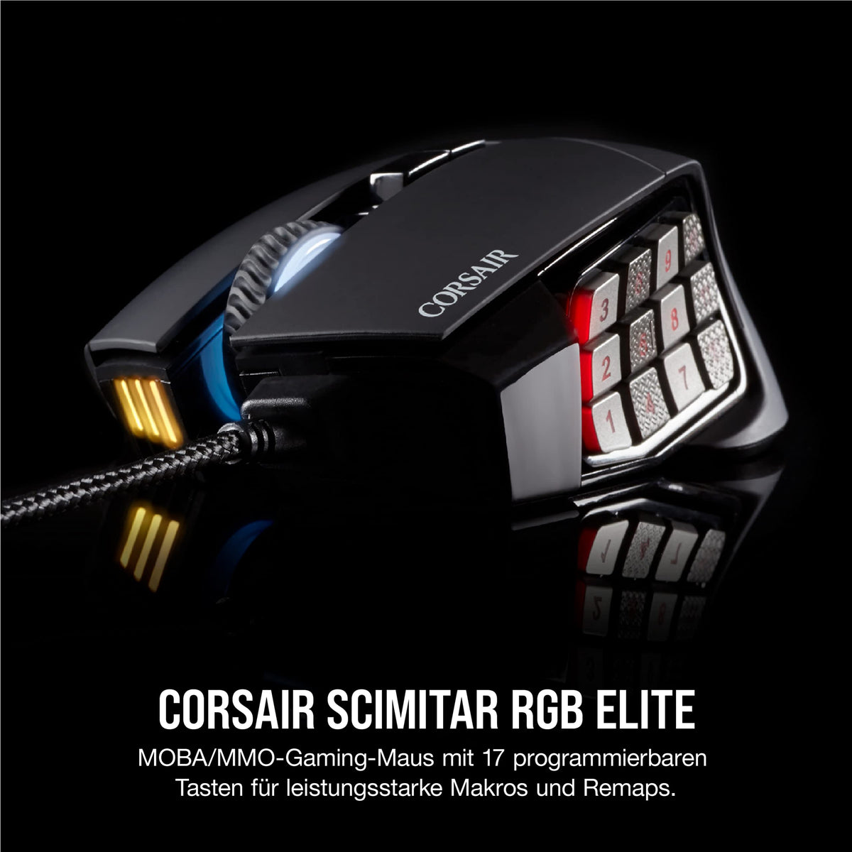 Corsair Scimitar RGB Elite Wired MOBA/MMO Gaming Mouse - Black - CH-9304211-EU
