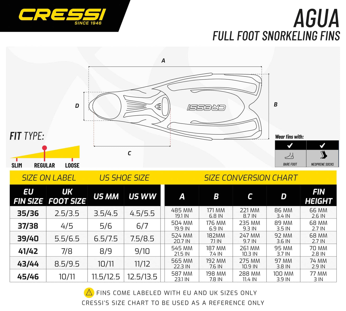 CRESSI Agua Fins-Fins for Snorkeling and Freediving-Pink-31/32 - CA206431
