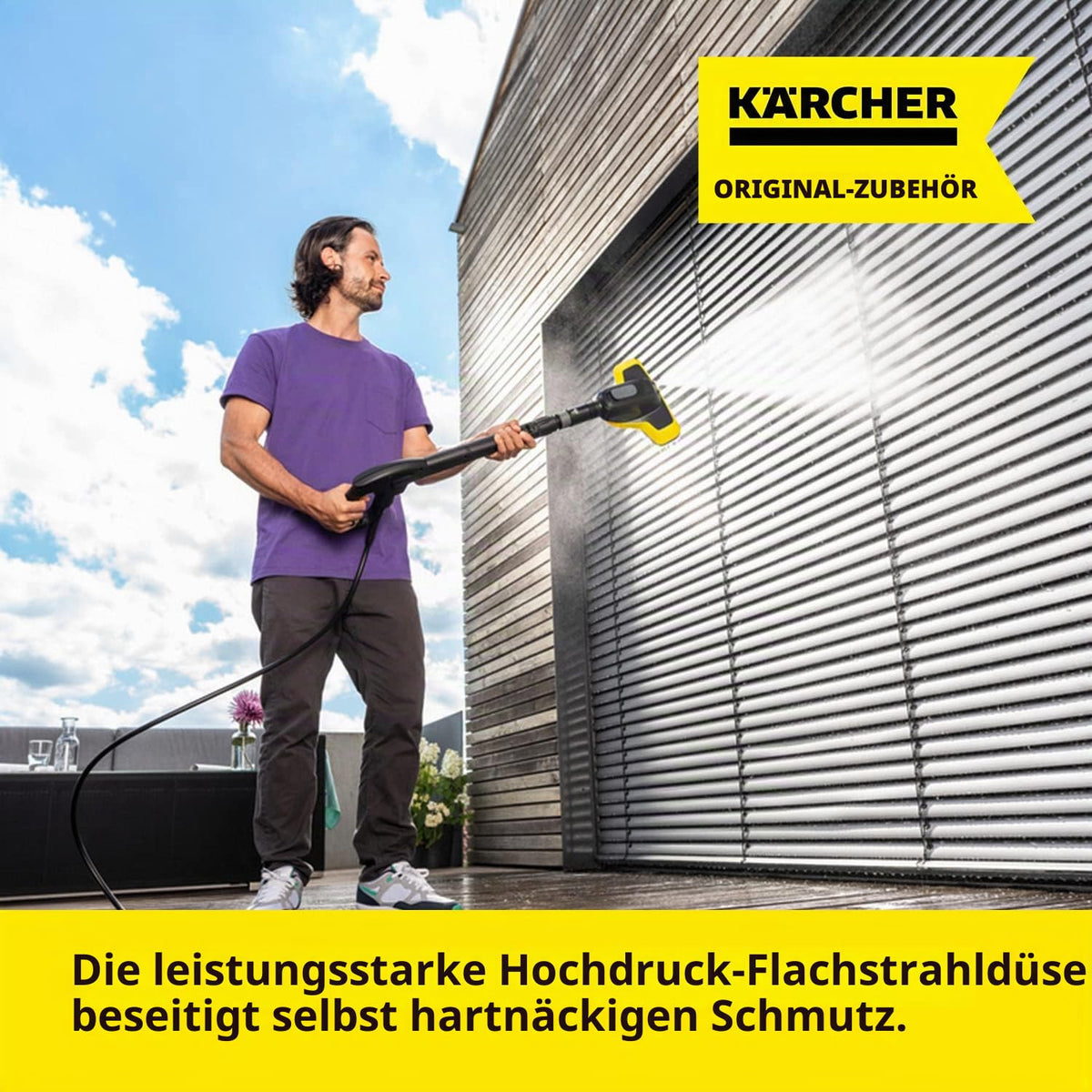 Kärcher WB 7 Plus 3-in-1 Wash Brush, 3 functions: Foam nozzle & car shampoo RM 619 (5 l) for thorough cleaning of paint and plastic surfaces.