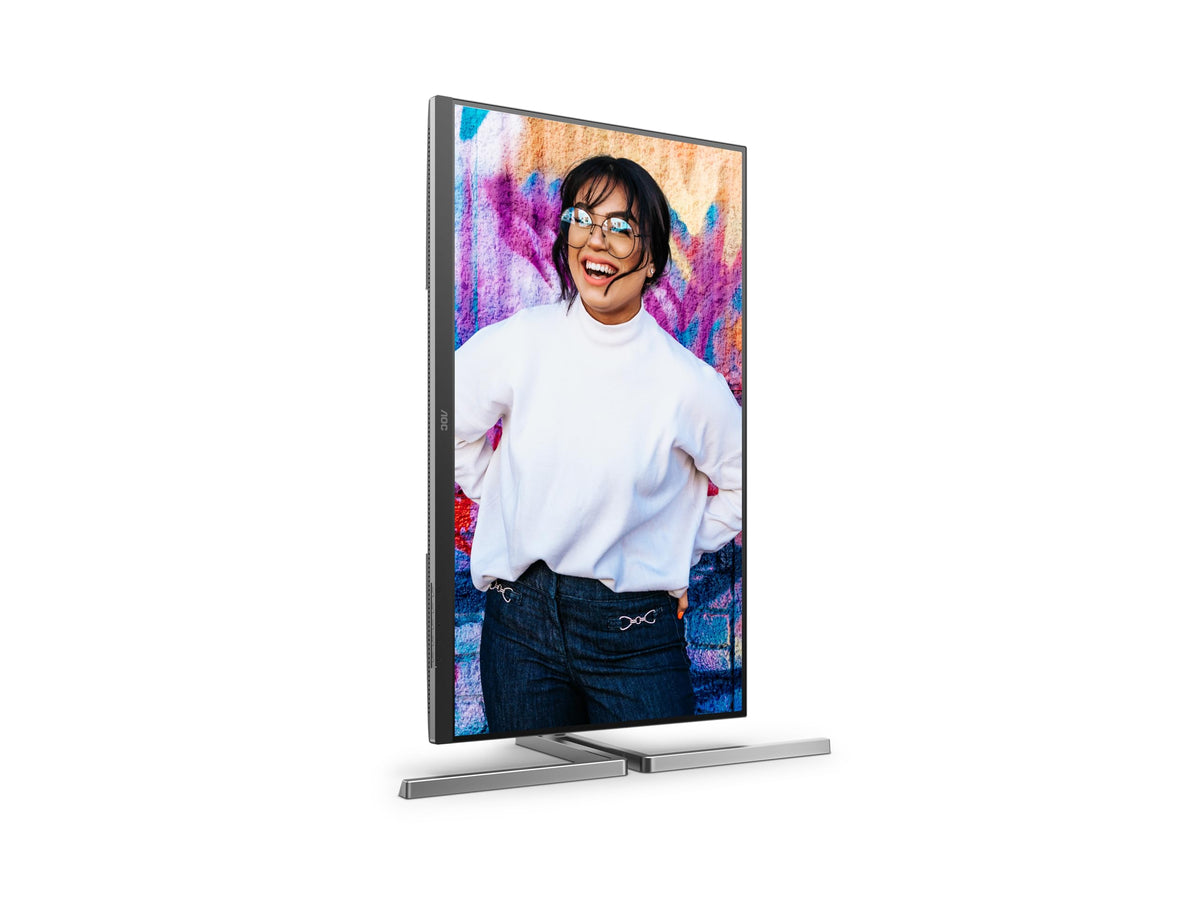AOC U32U3CV Monitor de 32 inch UHD cu hub USB, 60Hz, panou Nano IPS, 4ms GtG, VESA HDR400, ajustare pe înălțime, difuzoare, (3840x2160 HDMI 2X 2.0 DP 1x 1.4) Negru/Silver