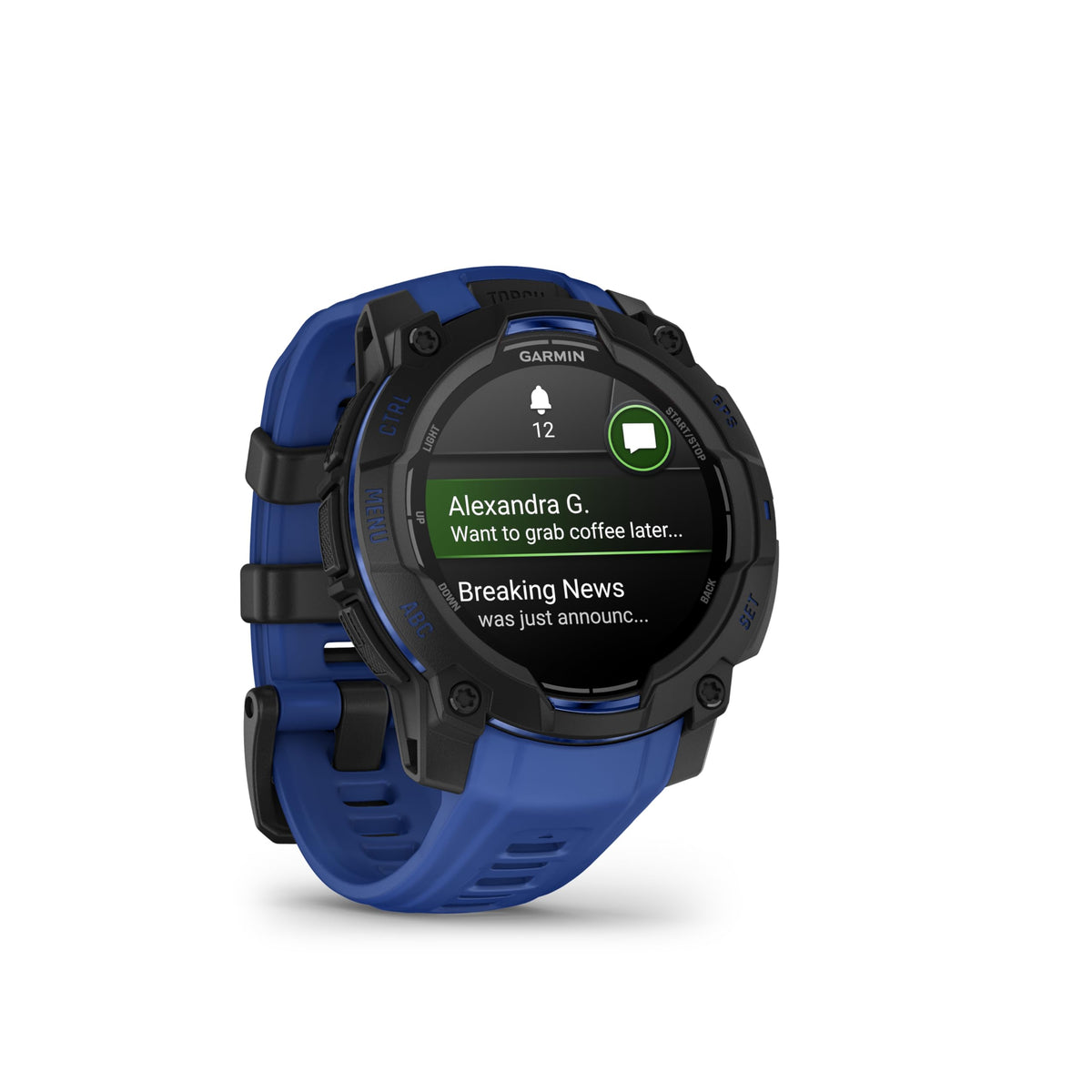 Garmin Instinct 3 45mm AMOLED – Ceas inteligent multisport, display de 1,2", autonomie a bateriei de până la 18 zile, peste 80 de aplicații sportive, funcție de navigație, caracteristici inteligente, lanternă cu LED, rezistent la apă - 010-02936-03
