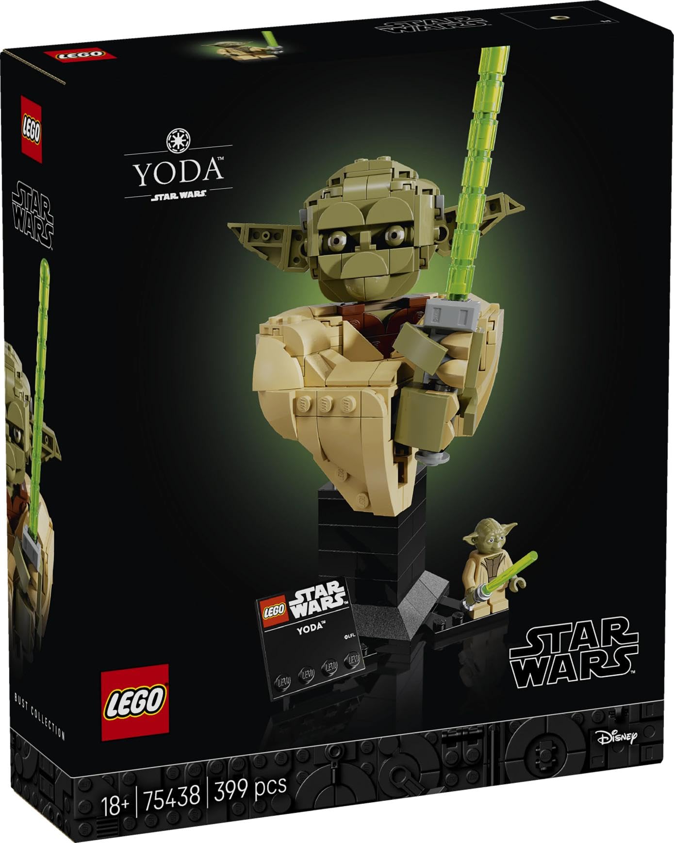 LEGO Star Wars 75438 Attack of the Clones Yoda Bust - Model Building for Adults with Green Lightsaber and Collectible Jedi Minifigure - DIY Decoration - Gift for Fans of Attack of the Clones
