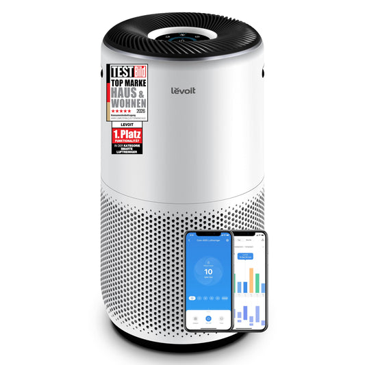 Levoit Core 400S air purifier for allergy sufferers, up to 90㎡, silver white