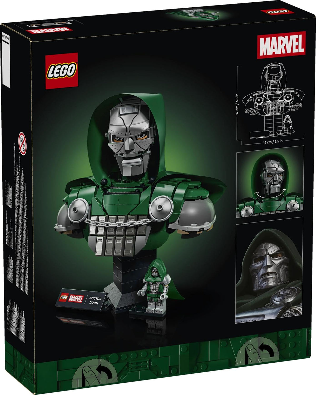 LEGO ǀ Marvel Doctor Doom Bust - Model Kit for Adults with Collectible Minifigure & Nameplate - DIY Room or Shelf Decor - Gift Idea for Movie Fans - 76345
