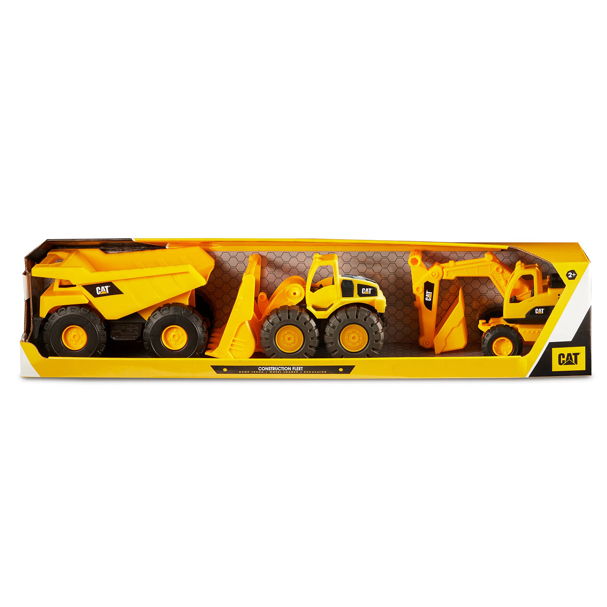 Caterpillar - Set of 3 Vehicles, 25 cm – Truck Dumper, Excavator and Loader, Yellow - 83360