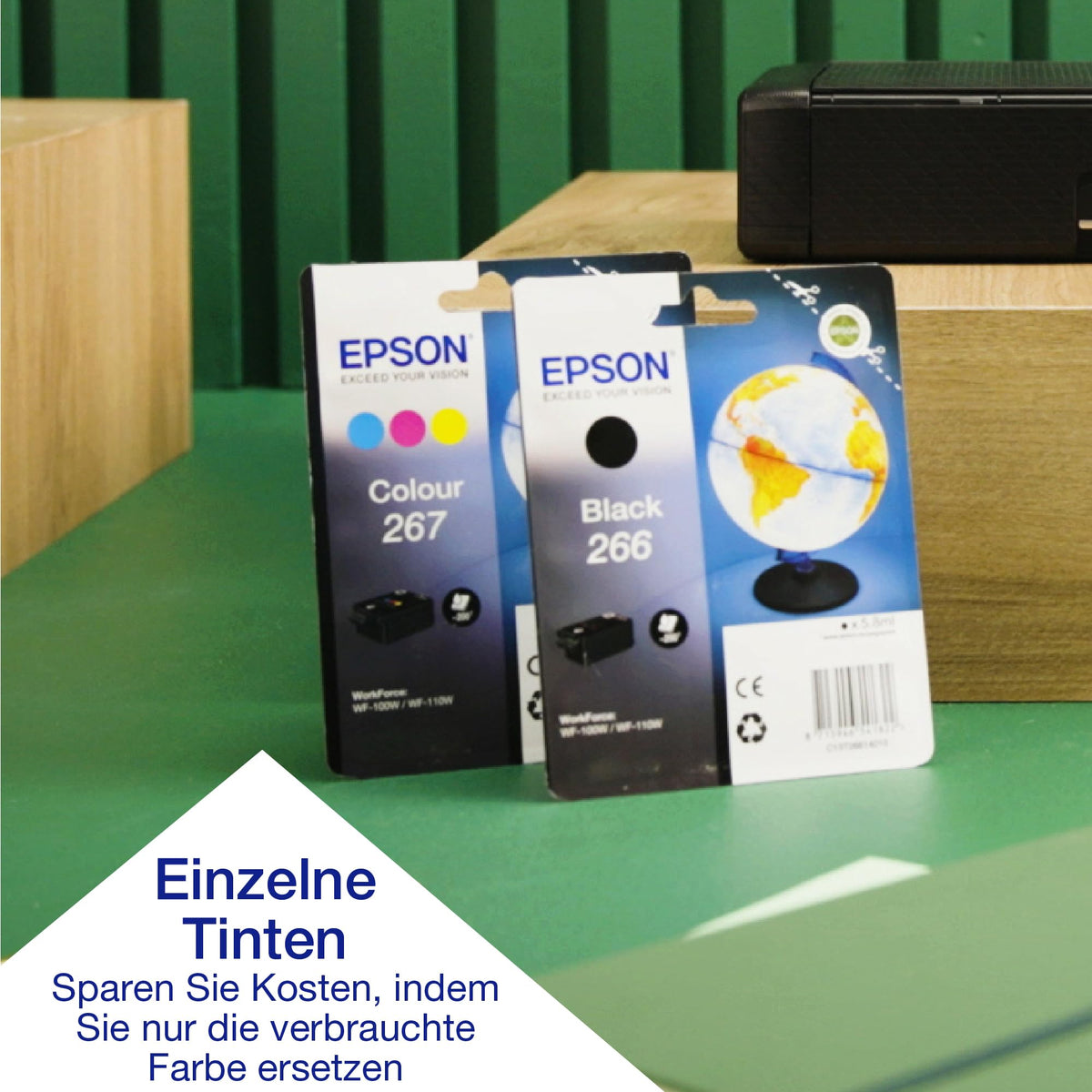 Epson Workforce WF-110W portable inkjet printer (A4, WiFi Direct, printer, mobile printing, USB, built-in battery, only 1.6 kg weight) black - C11CH25401