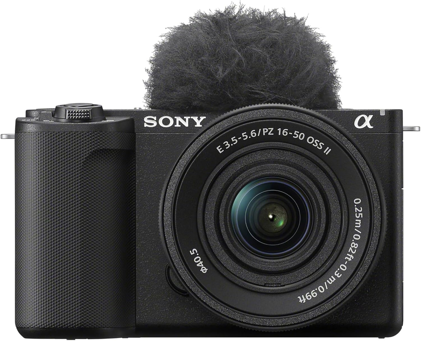 Sony Alpha ZV-E10 II APS-C mirrorless video camera with 16-50 mm f/3.5-5.6 (4K60p video, 4:2:2 10-bit recording, 26 MP, digital stabilization, real-time auto-eye focus) + FZ100