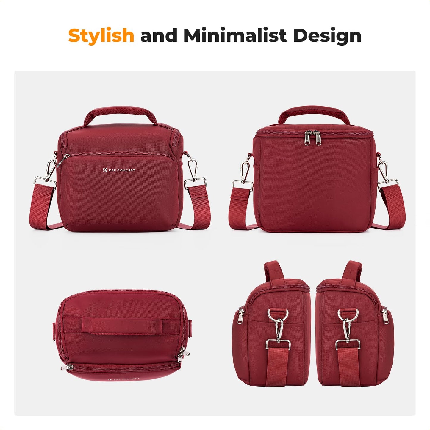 K&F CONCEPT Camera Backpack Camera Bag, SLR Bags Shoulder Bag, Camera Bag Liner Bag, Photo Bag for Photographers Suitable for Daily Use (Red) - KF13.179V9