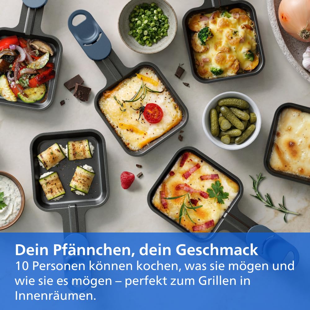 Grătar Raclette Philips 2-in-1 5000 Series, Control al temperaturii, 1500W - HD6421/85