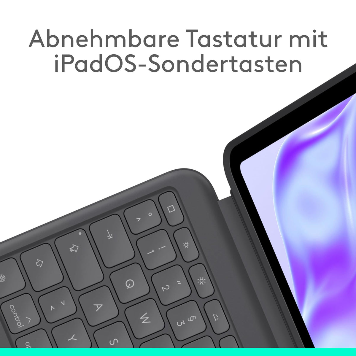 Logitech Combo Touch iPad Pro 13 inch (M4) Keyboard Case Crayon Digital Stylus (from 2018), German QWERTZ Layout, Graphite - 13-inch
