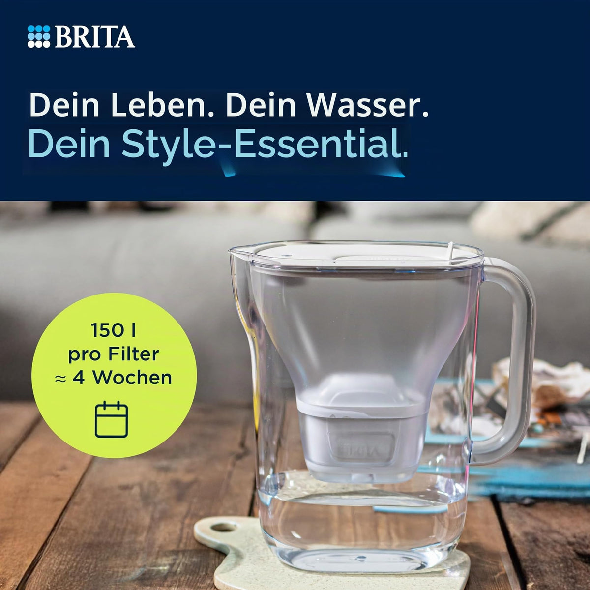 BRITA Cană de filtrare a apei MAXTRA Style Essential, 12x Filtru Pure Performance - 1059540
