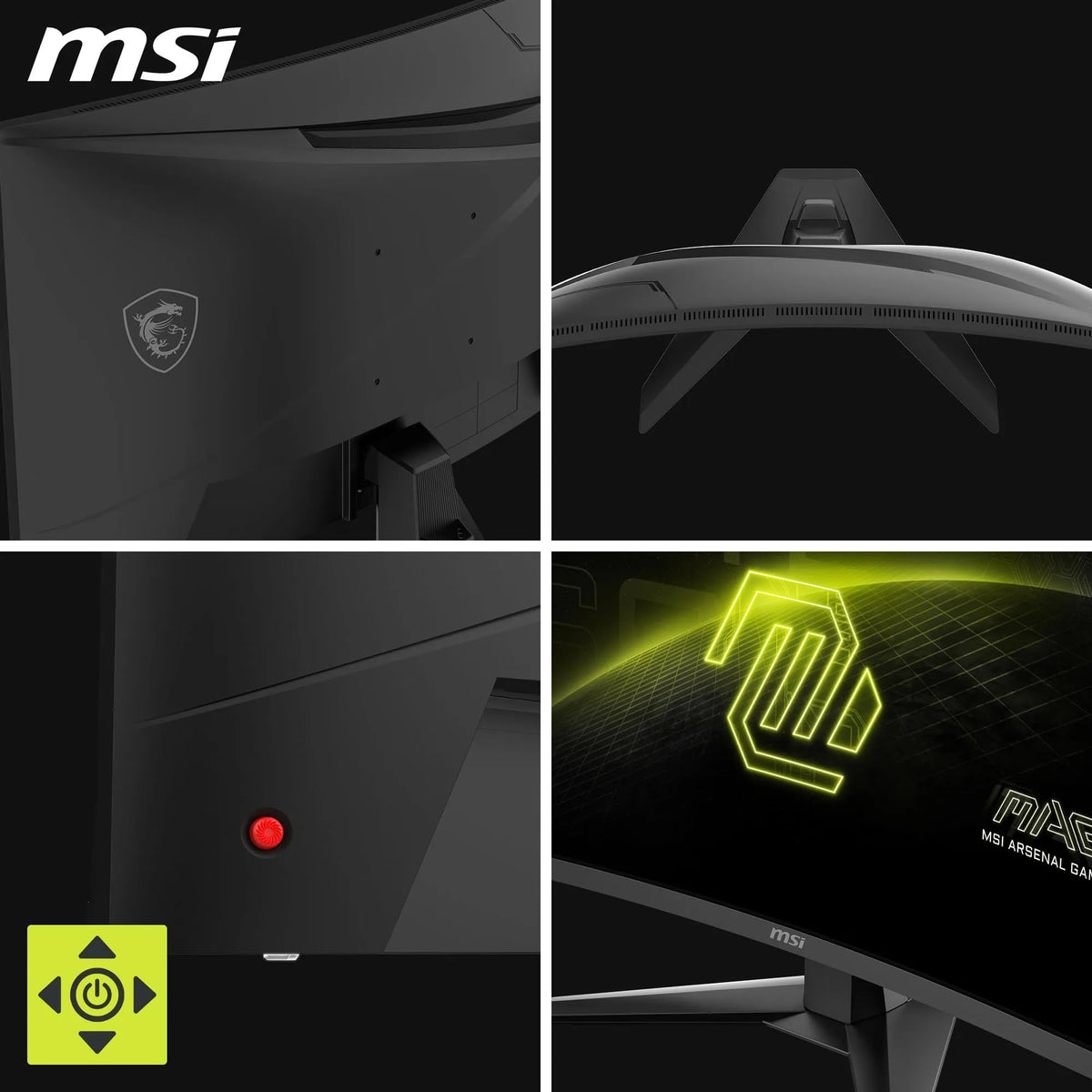 MSI MAG 275CQF E18 Monitor de gaming WQHD de 27 inch cu 1500R, 2560 x 1440 Rapid VA, 180 Hz, 0,5 ms, compatibil HDR, Eye Care, HDMI 2.0b, DP 1.4a, fără ramă, ajustabil pe înclinare, suport VESA, negru - 4711377289573