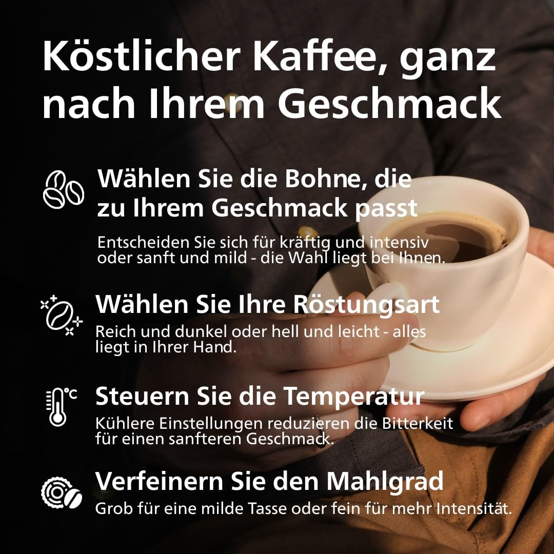 Philips 2200 Series fully automatic coffee machine - 2 coffee specialties, touch display, classic milk frother, ceramic grinder, matt black (EP2220/10)