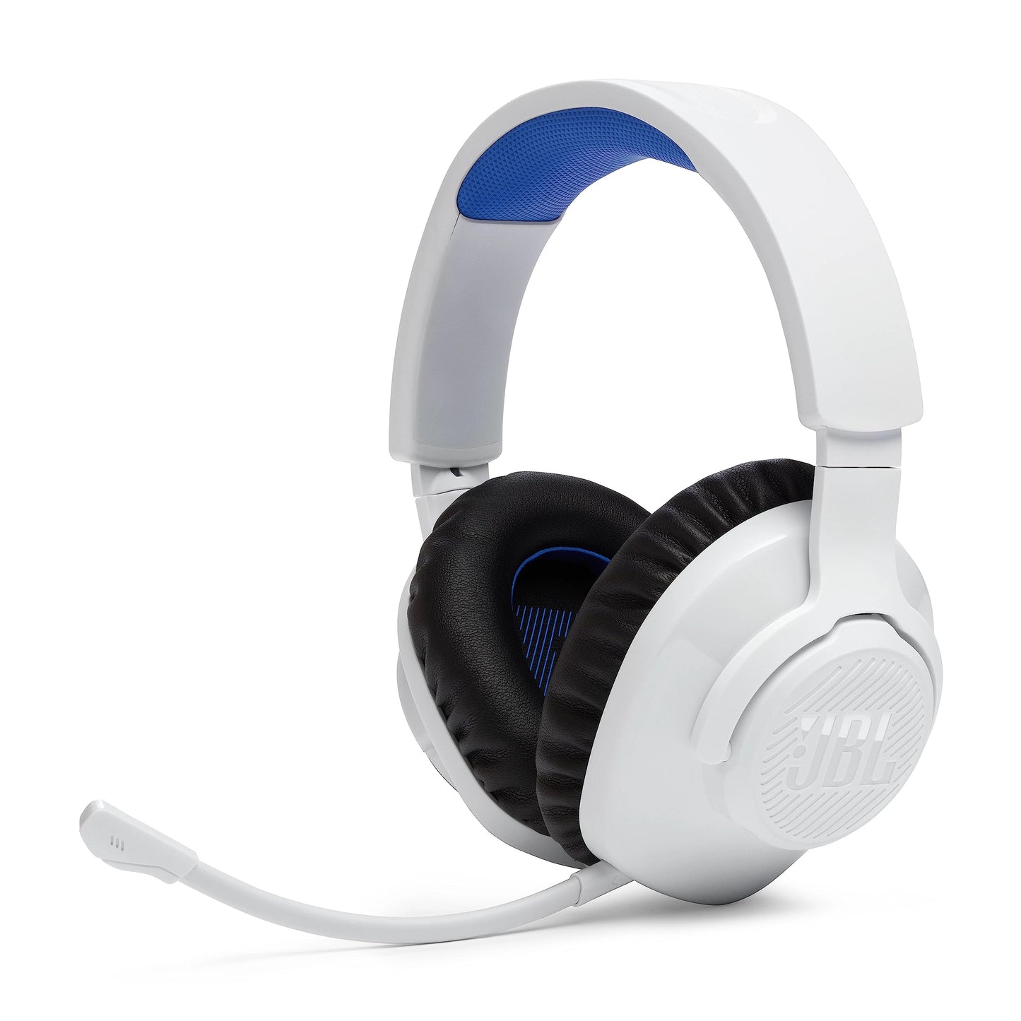 JBL Quantum 360P Over-Ear Gaming Headphones – For Playstation as well as PC, Mac and Nintendo Switch – With boom microphone and 22 hours of battery life – White - JBLQ360PWLWHTBLU
