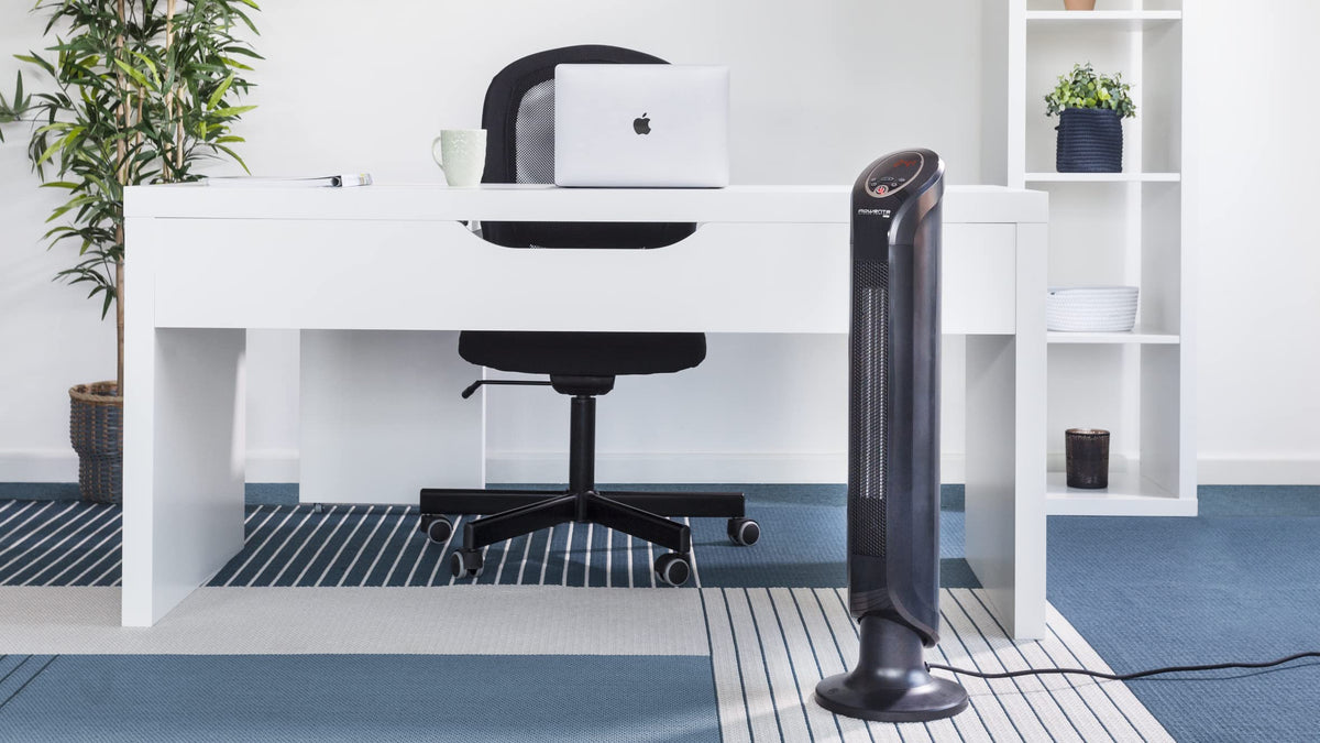 Rowenta SO9420 Intense Comfort Hot Ceramic Tower Heater | Fan Heater | 2400W | Electric Heating | Energy Efficient | Indoor Use, Black, 22.5 x 21.8 x 81.5 cm - SO9420F0