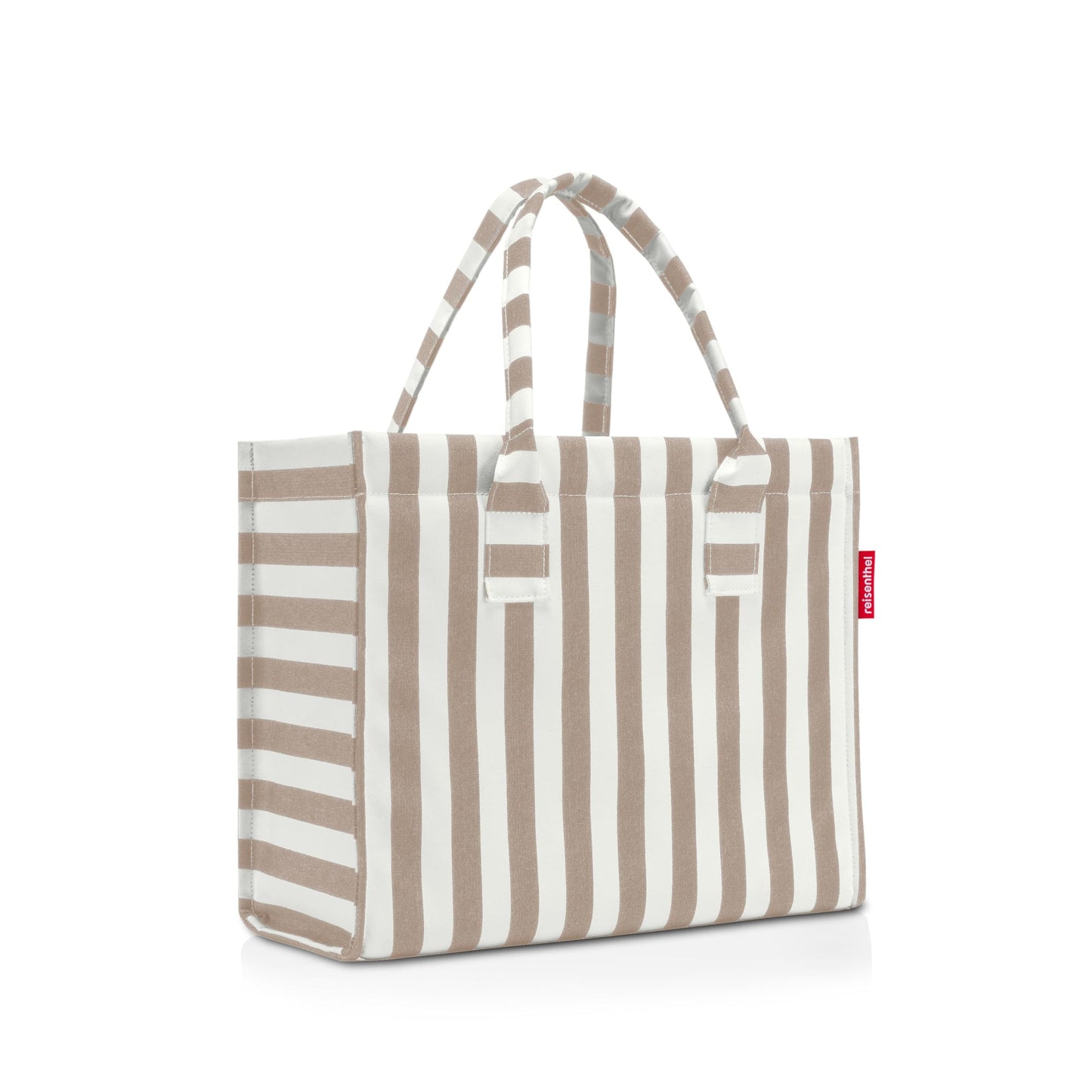 Reisenthel daily shopper summerstripes coffee – Modern, straightforward shopper for every occasion - practical handbag, large enough for your purchases and everyday items - DN6056