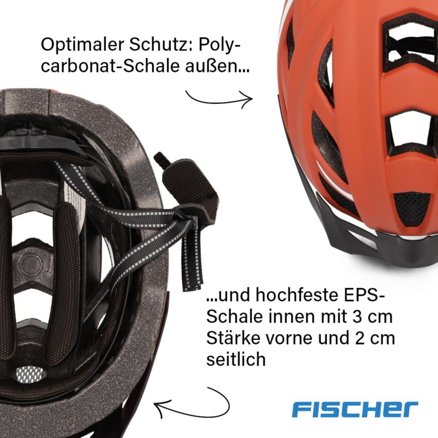 Fischer adult bicycle helmet, cycling helmet, city helmet Urban Plus Miami, L/XL, 58-61cm, brown, with integrated LED rear light - GLO664027187