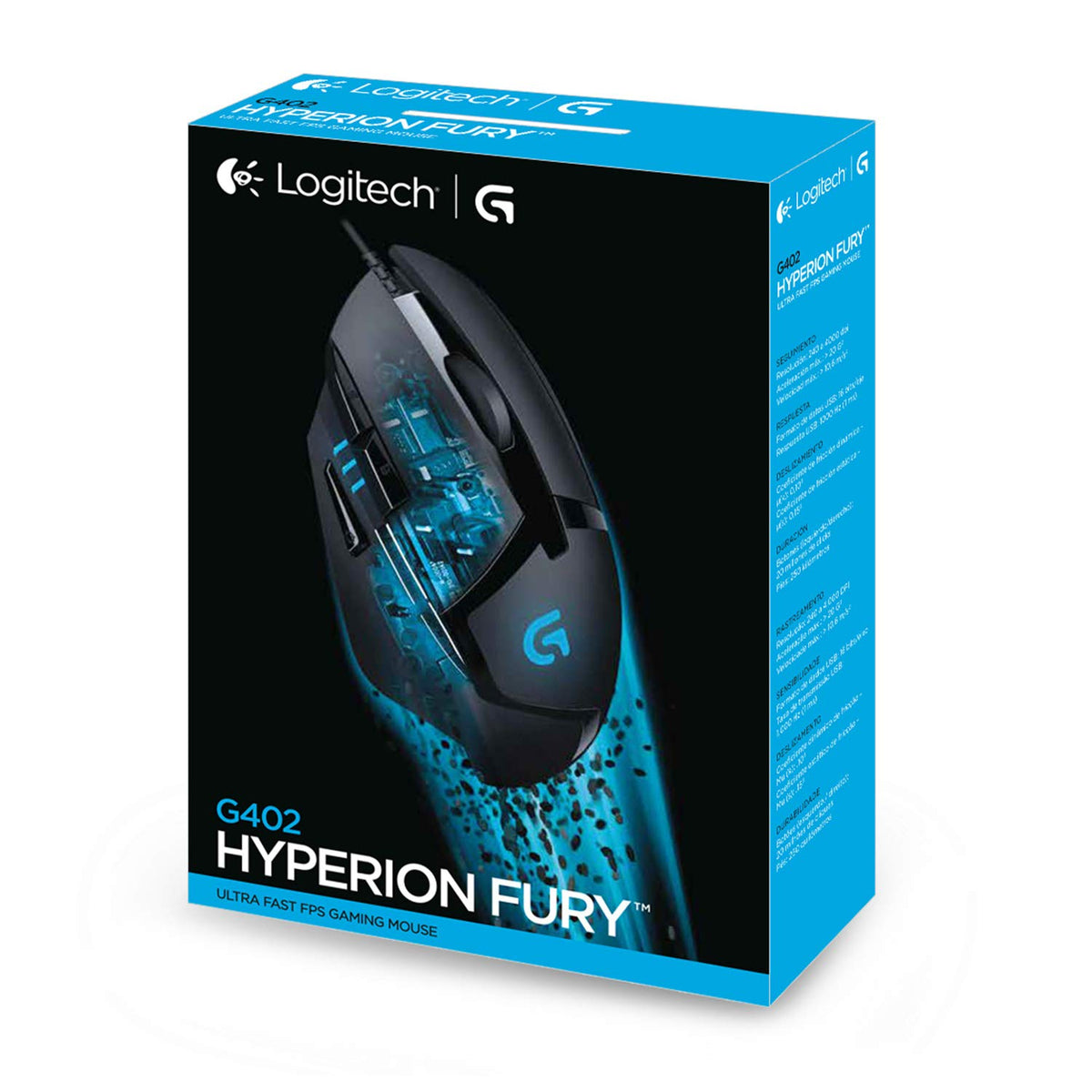 Logitech G G402 Hyperion Fury Maus de gaming cu senzor optic de 4K DPI - 910-004068
