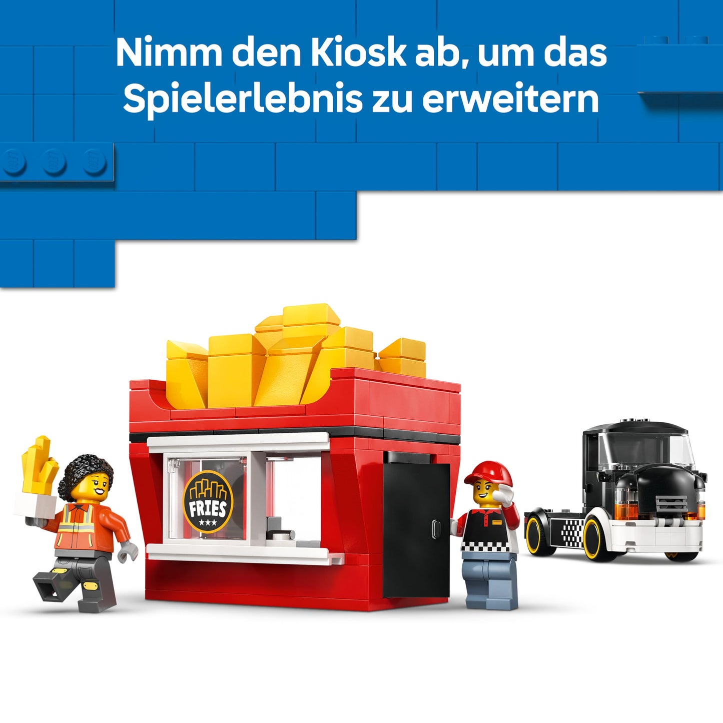 LEGO City French Fries Truck - toy vehicle model construction with removable sales area, 2 minifigures and accessories - birthday gift for boys aged 5 and over - 60488